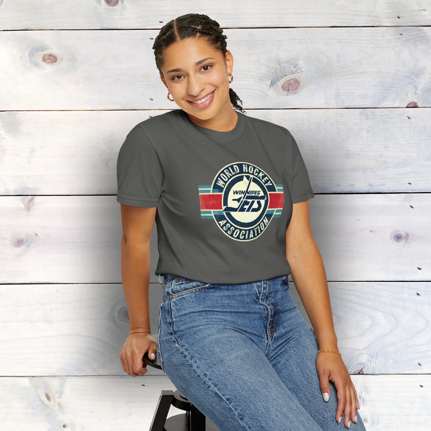 Vintage Winnipeg Jets Logo Unisex Garment-Dyed T-shirt