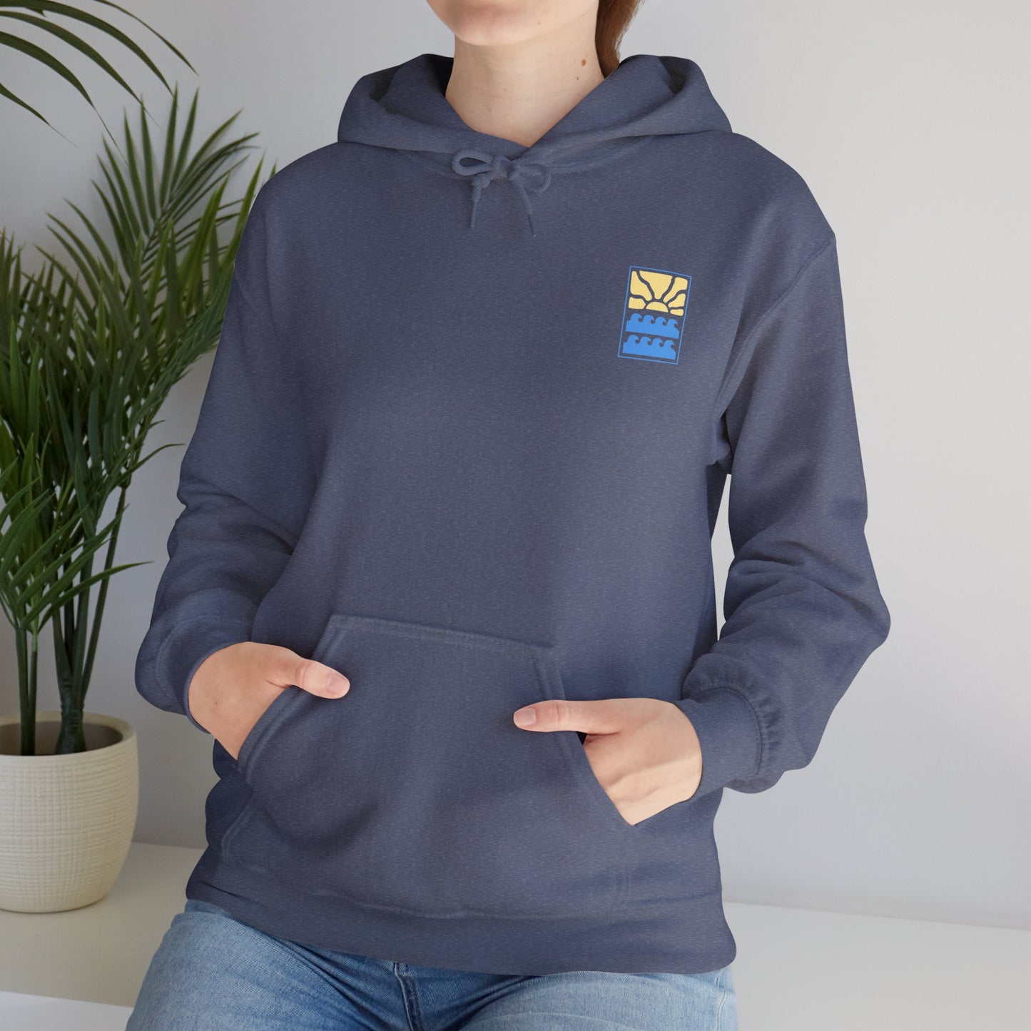 Sun & Waves - Cozy Comfort Unisex Heavy Blend Hooded Sweatshirt: Warmth Meets Style