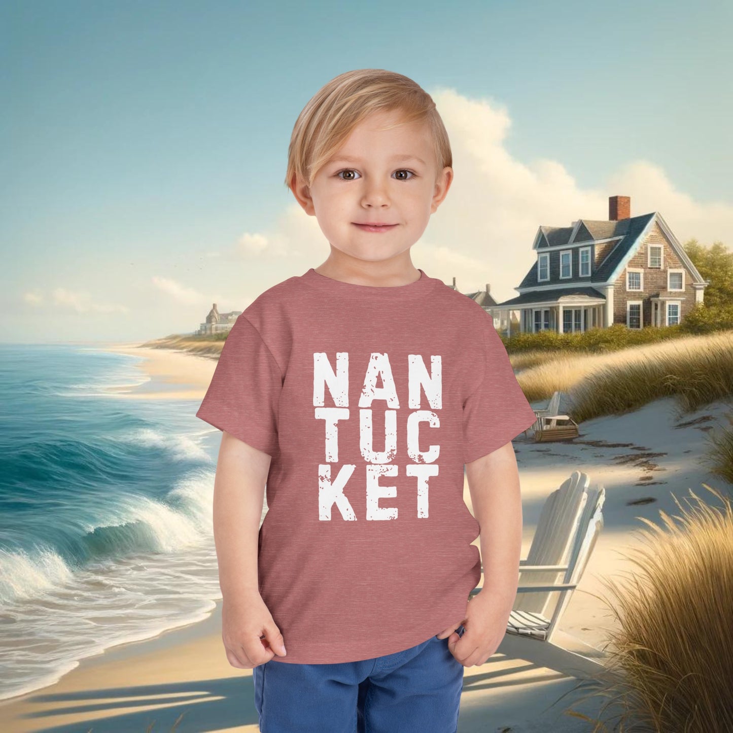 Nantucket Toddler T-Shirt - Ultra-Soft Bella Canvas, 100% Airlume Cotton, Lightweight and Comfortable