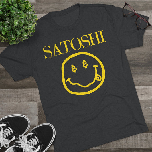 Satoshi Tribute Bitcoin T-Shirt: Unisex Tri-Blend Cryptocurrency Tee - Comfort & Style