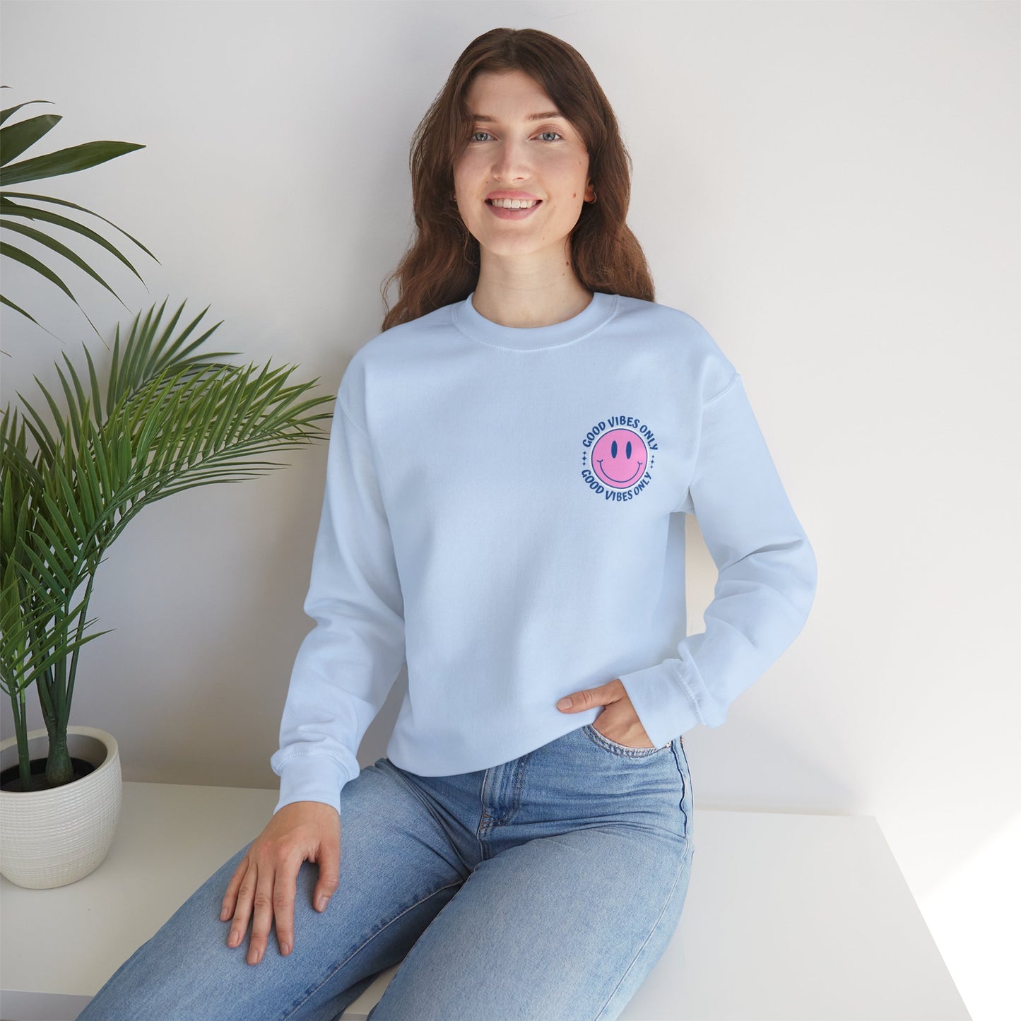 Good Vibes Only - Unisex Heavy Blend Crewneck Sweatshirt - Ethical & Durable Comfort - Perfect for Any Season