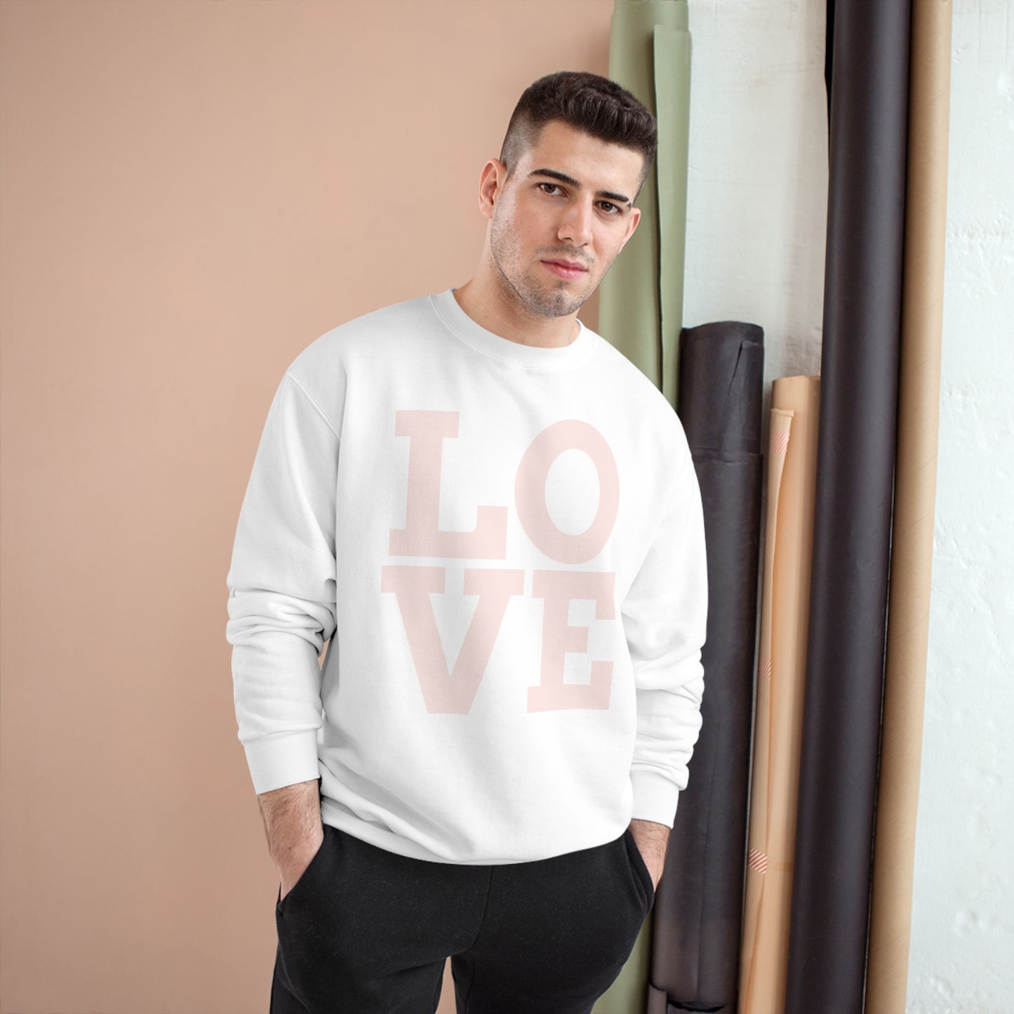 LOVE - Champion Eco Crewneck Sweatshirt: Stylish Comfort with Recycled Polyester Blend