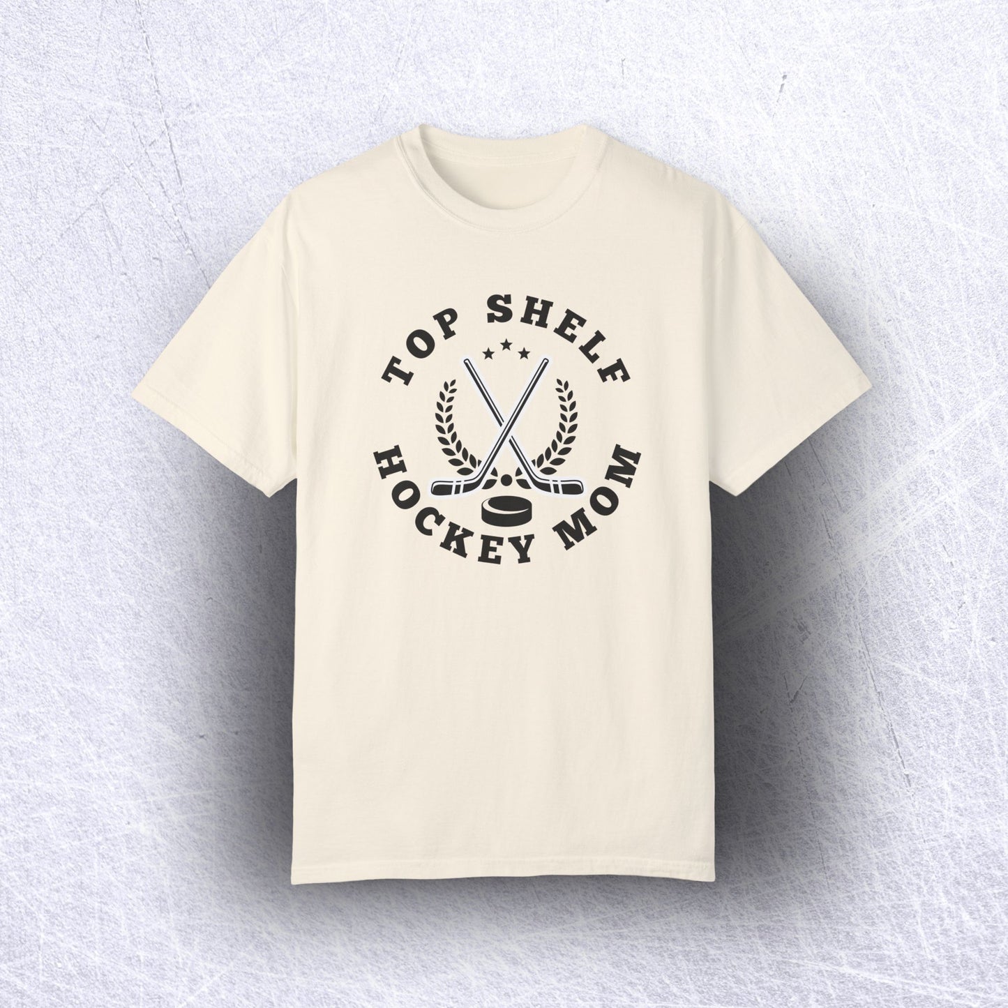 Eco-Friendly Top Shelf Hockey Mom T-Shirt | 100% US Ring-Spun Cotton