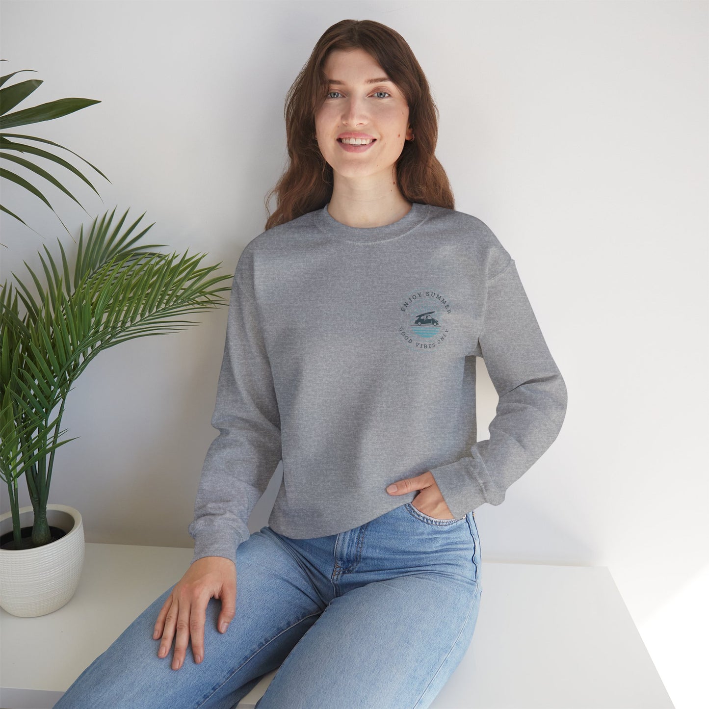 Enjoy Summer - Unisex Heavy Blend Crewneck Sweatshirt - Ethical & Durable Comfort - Perfect for Any Season