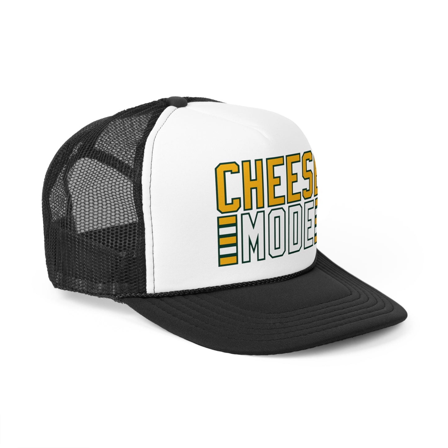 Green Bay 'Cheese Mode' Trucker Hat - Adjustable, Durable Mesh Back Cap