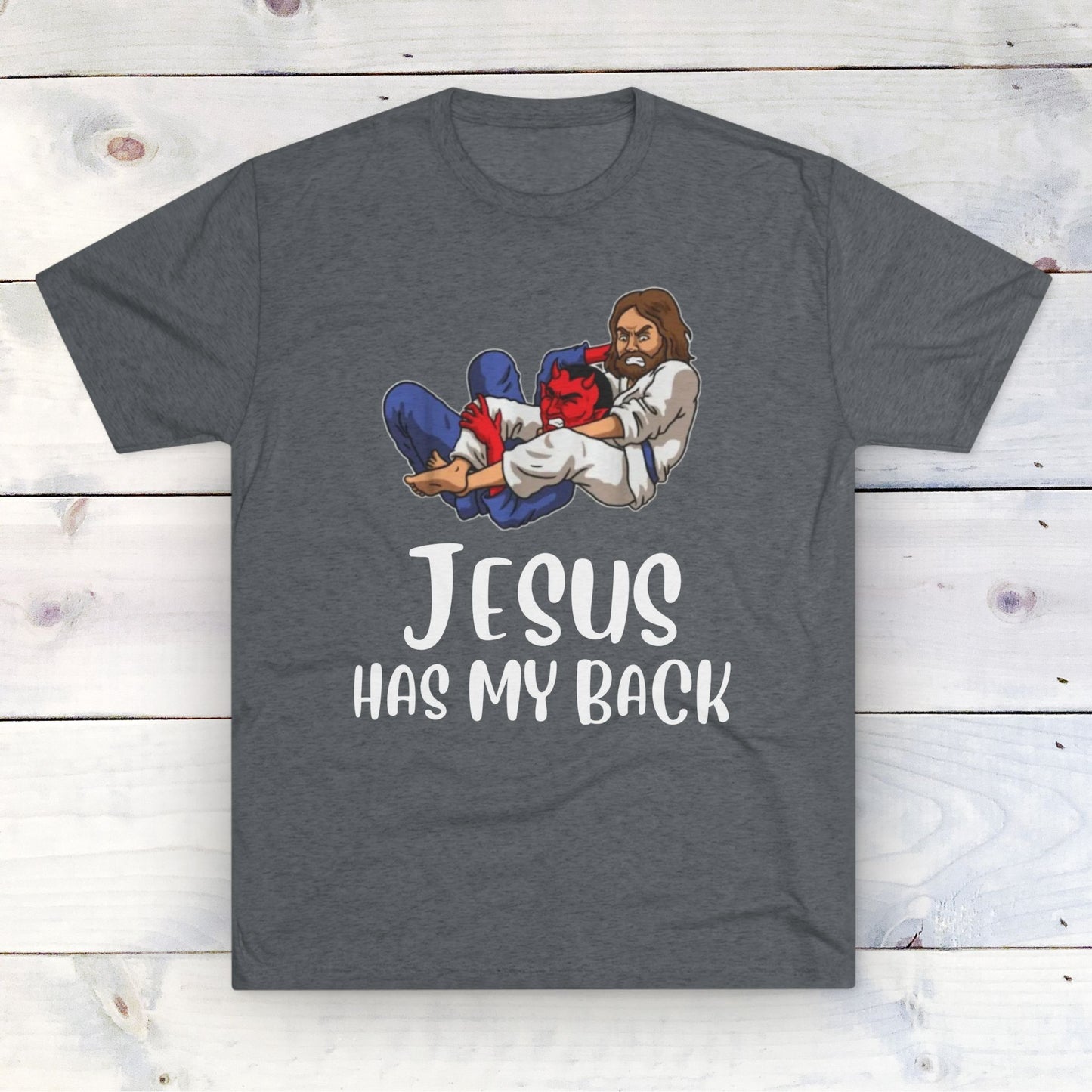 Jesus Has My Back - Unisex Tri-Blend Crew Tee