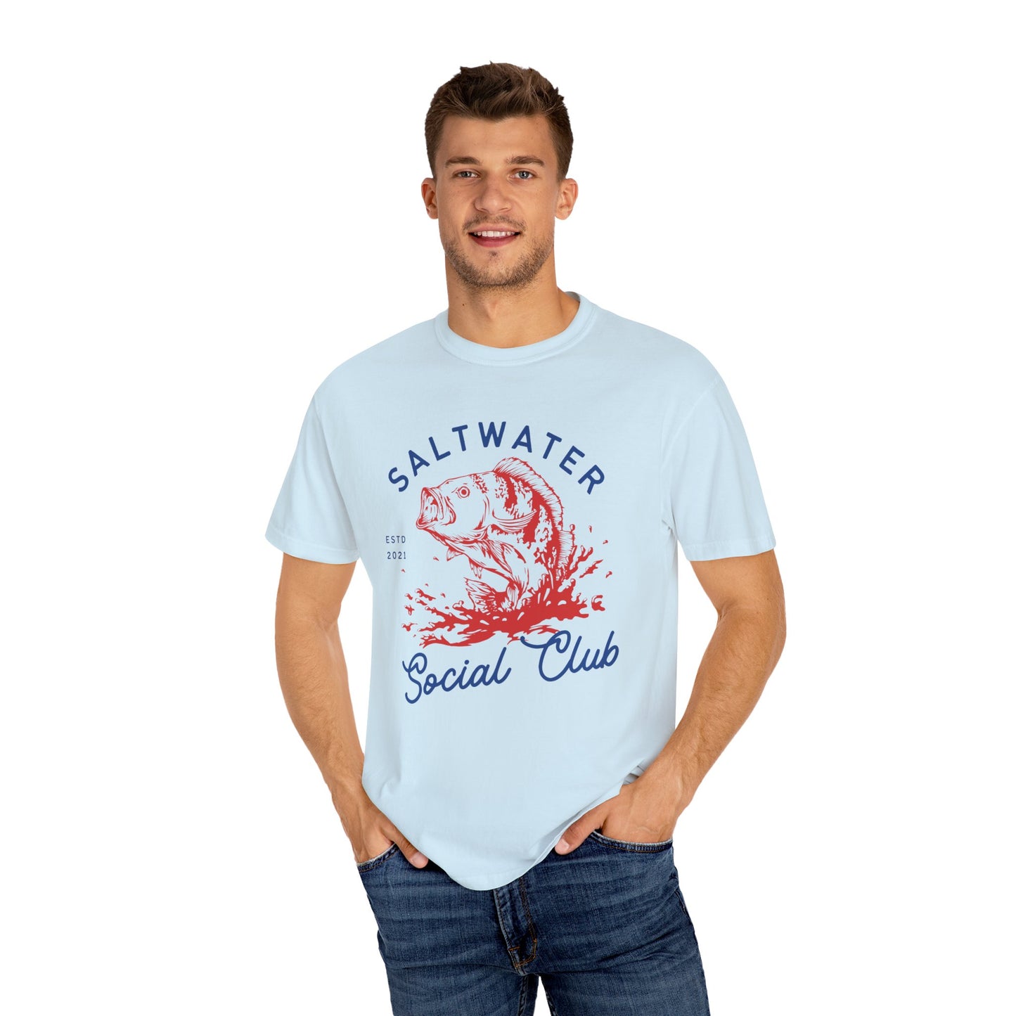 Saltwater Social Club T-Shirt - Comfort Colors 1717, Ultra-Soft Ring-Spun Cotton, Relaxed Fit