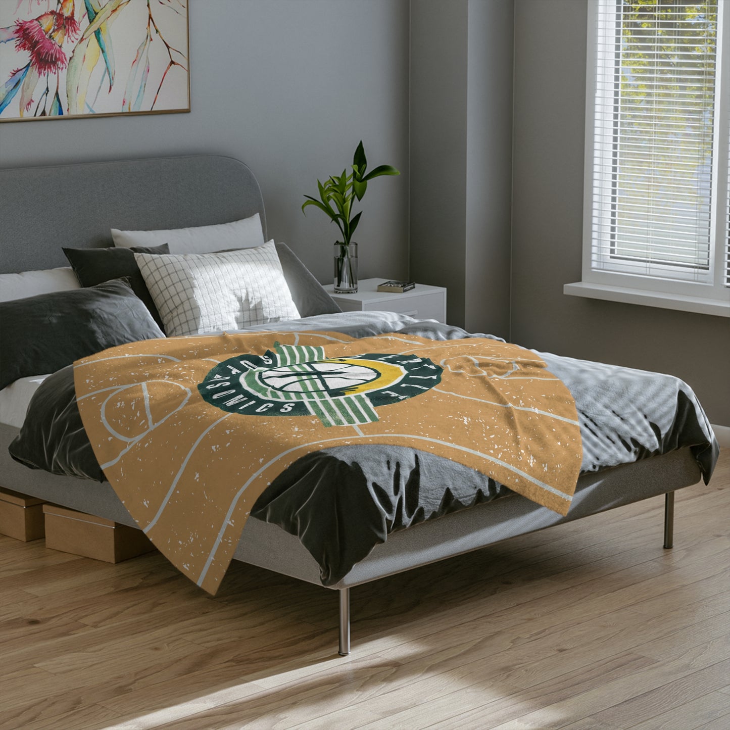 Vintage Supersonics Velveteen Blanket – Super Soft NBA-Inspired Comfort