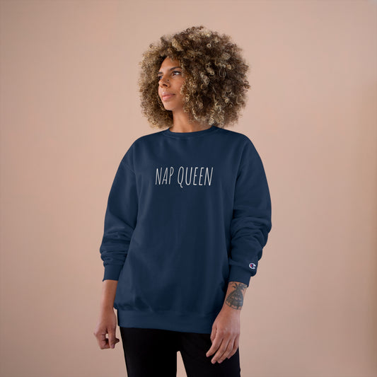 NAP QUEEN - Champion Eco Crewneck Sweatshirt: Stylish Comfort with Recycled Polyester Blend