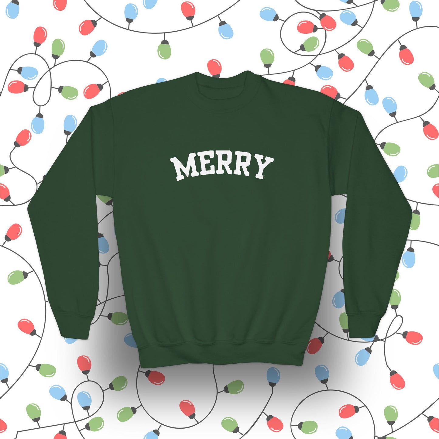 Holiday MERRY - YOUTH Unisex Heavy Blend™ Crewneck Sweatshirt