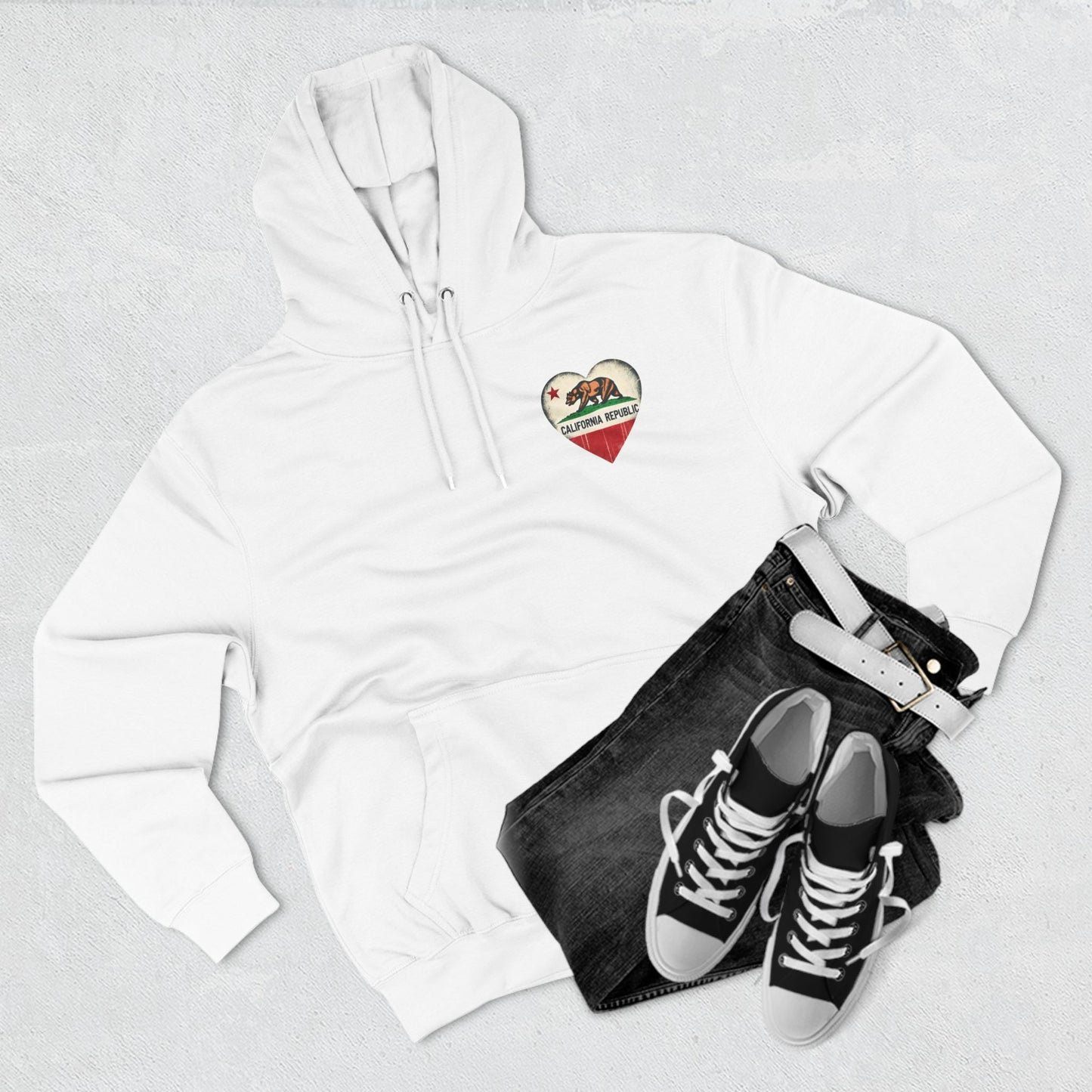 California Republic Heart Hoodie – Vintage Design Supporting Wildfire Relief