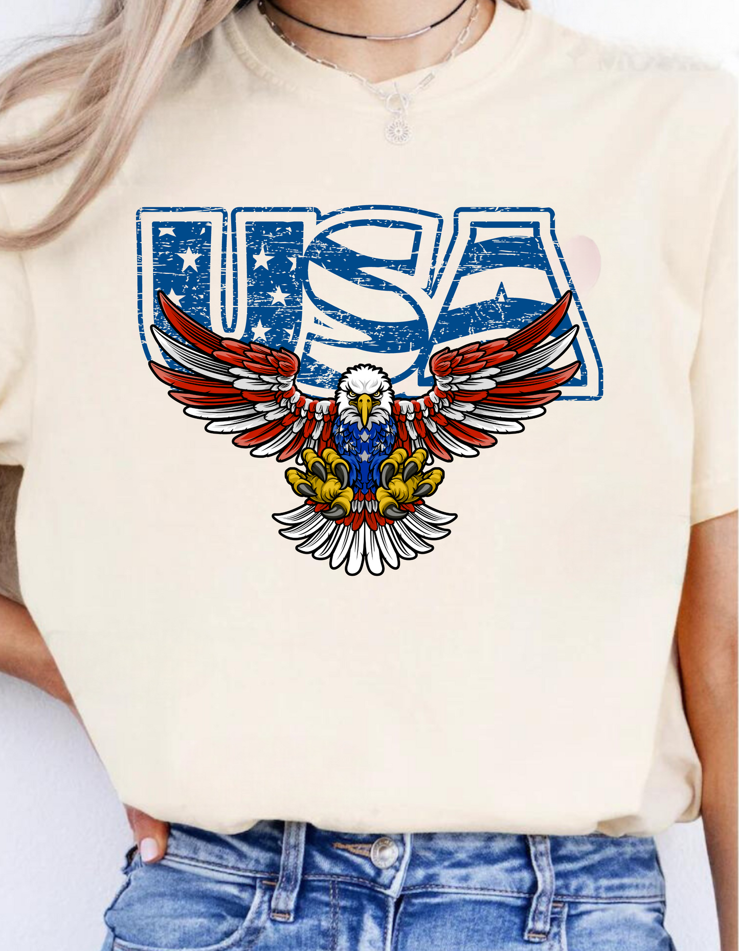 USA Themed Comfort Colors 1717 Garment-Dyed T-Shirt - 100% Ring-Spun Cotton, Relaxed Fit