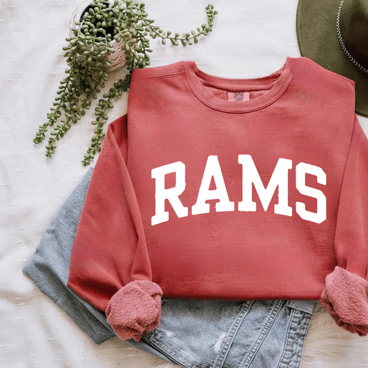 Eco-Friendly RAMS Garment-Dyed Sweatshirt - Sustainable Ring-Spun Cotton & Polyester Blend