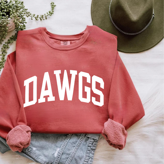 Eco-Friendly DAWGS Garment-Dyed Sweatshirt - Sustainable Ring-Spun Cotton & Polyester Blend