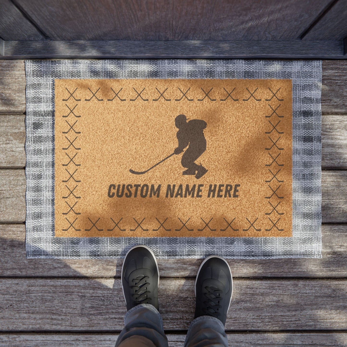 Custom Hockey Mat for Hockey Families - Outdoor Entryway Mat