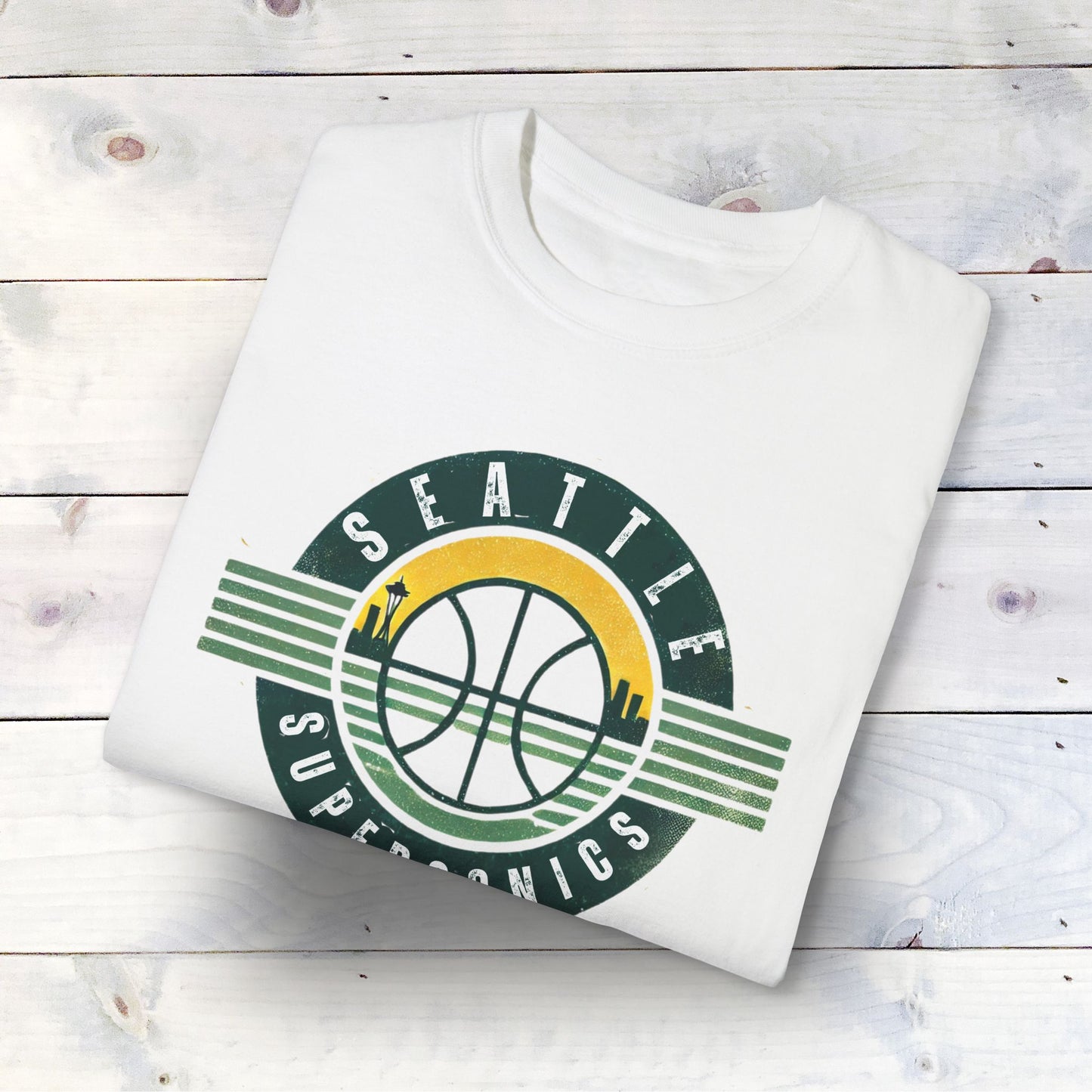 Vintage Seattle SuperSonics Logo Unisex Garment-Dyed T-shirt