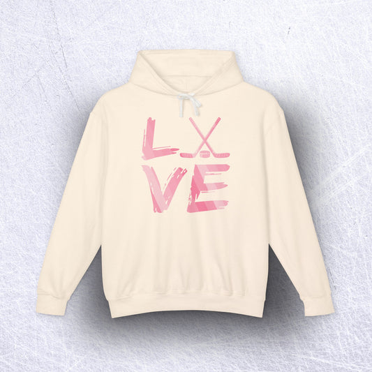 Hockey LOVE Lightweight Unisex Hoodie – 100% Ethically Sourced Cotton & Sustainable Style