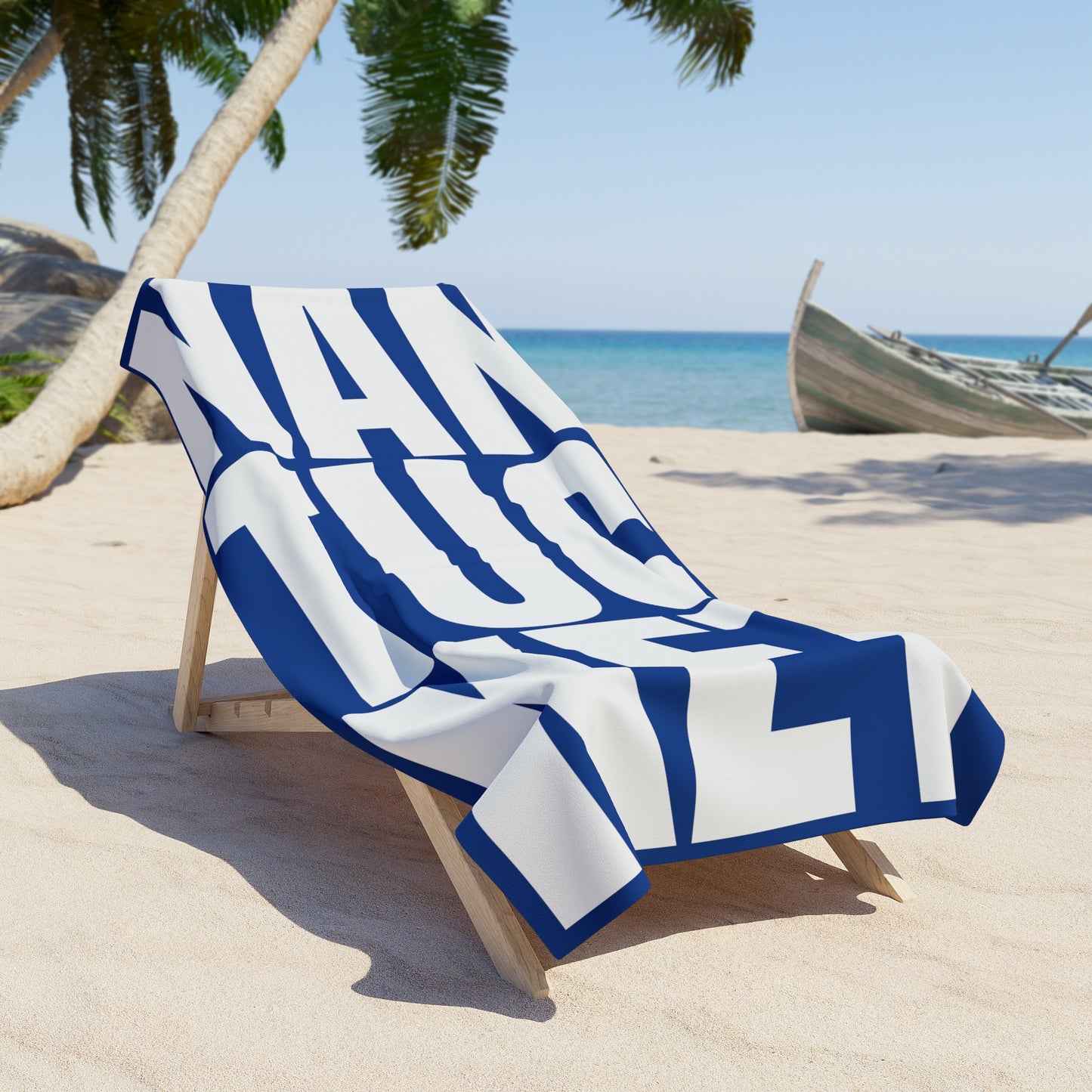 Nantucket Bold Lettering Luxury Beach Towel - Soft & Durable, Perfect for Beach Days
