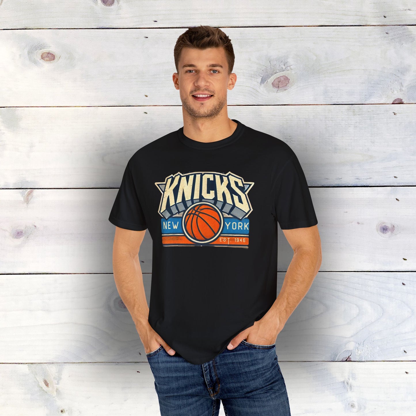 Vintage Distressed Knicks Unisex Garment-Dyed T-shirt