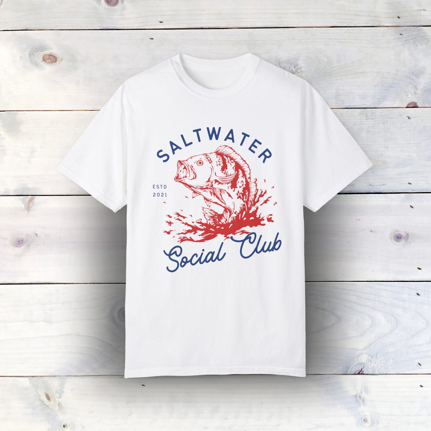 Saltwater Social Club T-Shirt - Comfort Colors 1717, Ultra-Soft Ring-Spun Cotton, Relaxed Fit