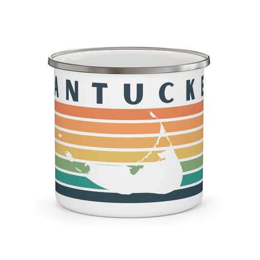 Nantucket Inspired Enamel Mug - 12oz Stainless Steel, Perfect for Outdoor & Indoor Use