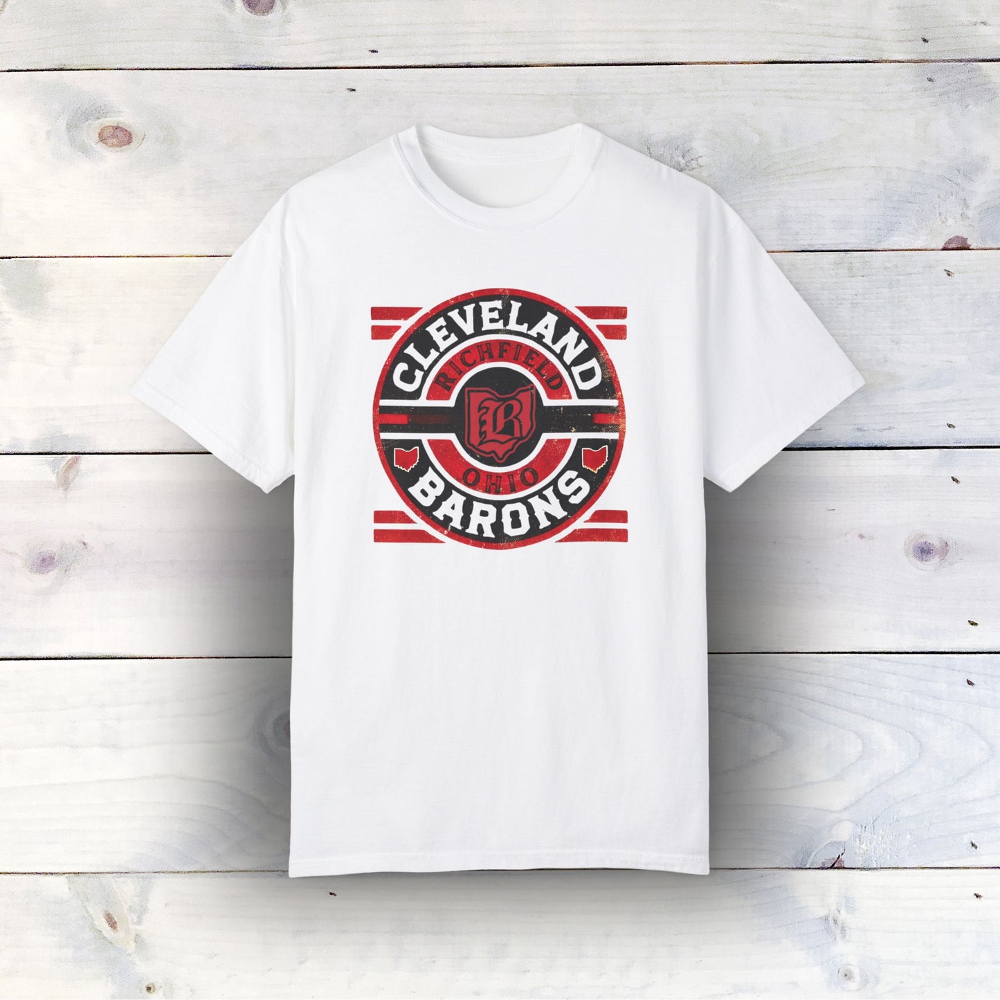 Vintage Cleveland Barons Unisex Garment-Dyed T-shirt