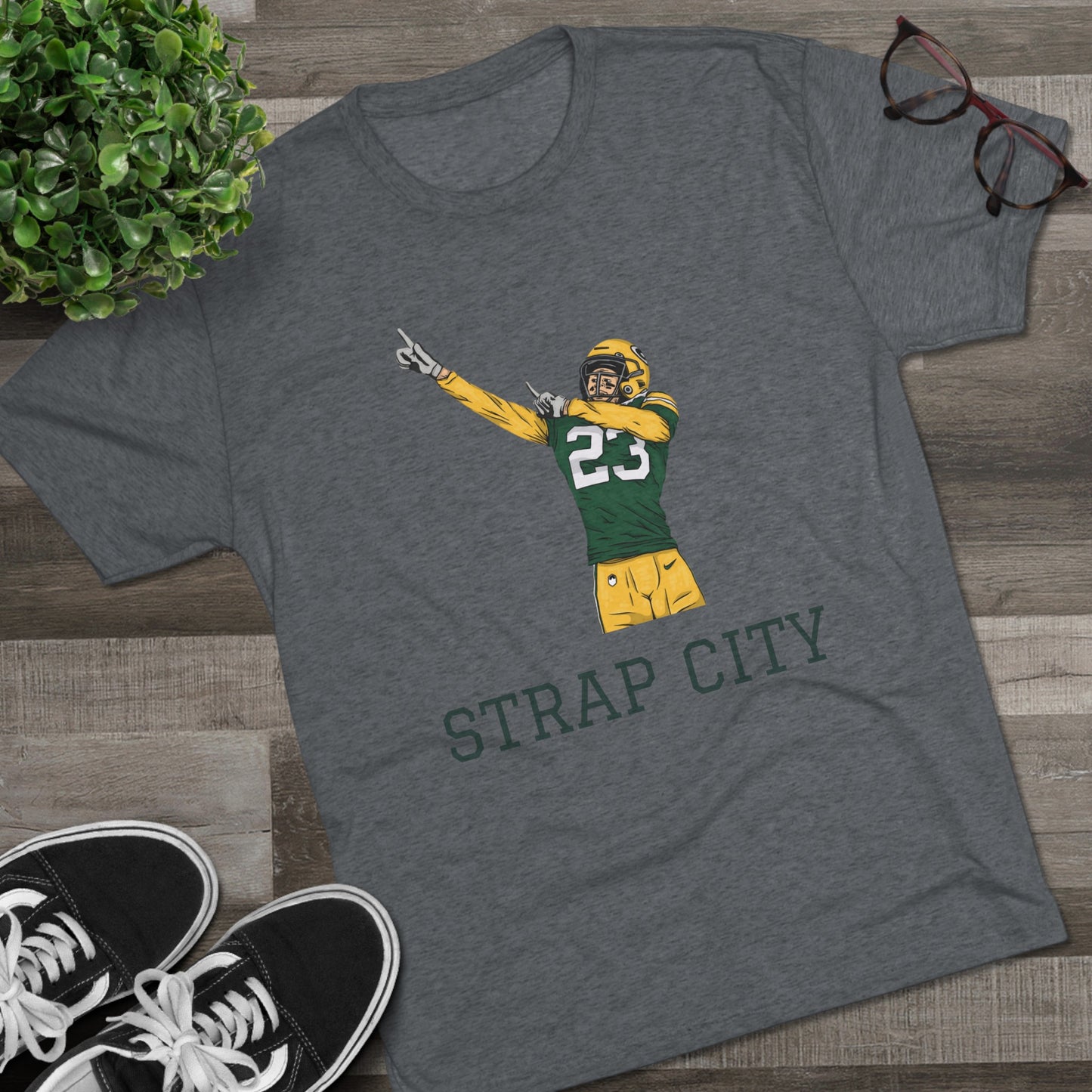 Green Bay Packers - Jaire Alexander - Strap City Saying Tee - Premium Quality, Unbeatable Comfort, and Casual Elegance for True Fans!