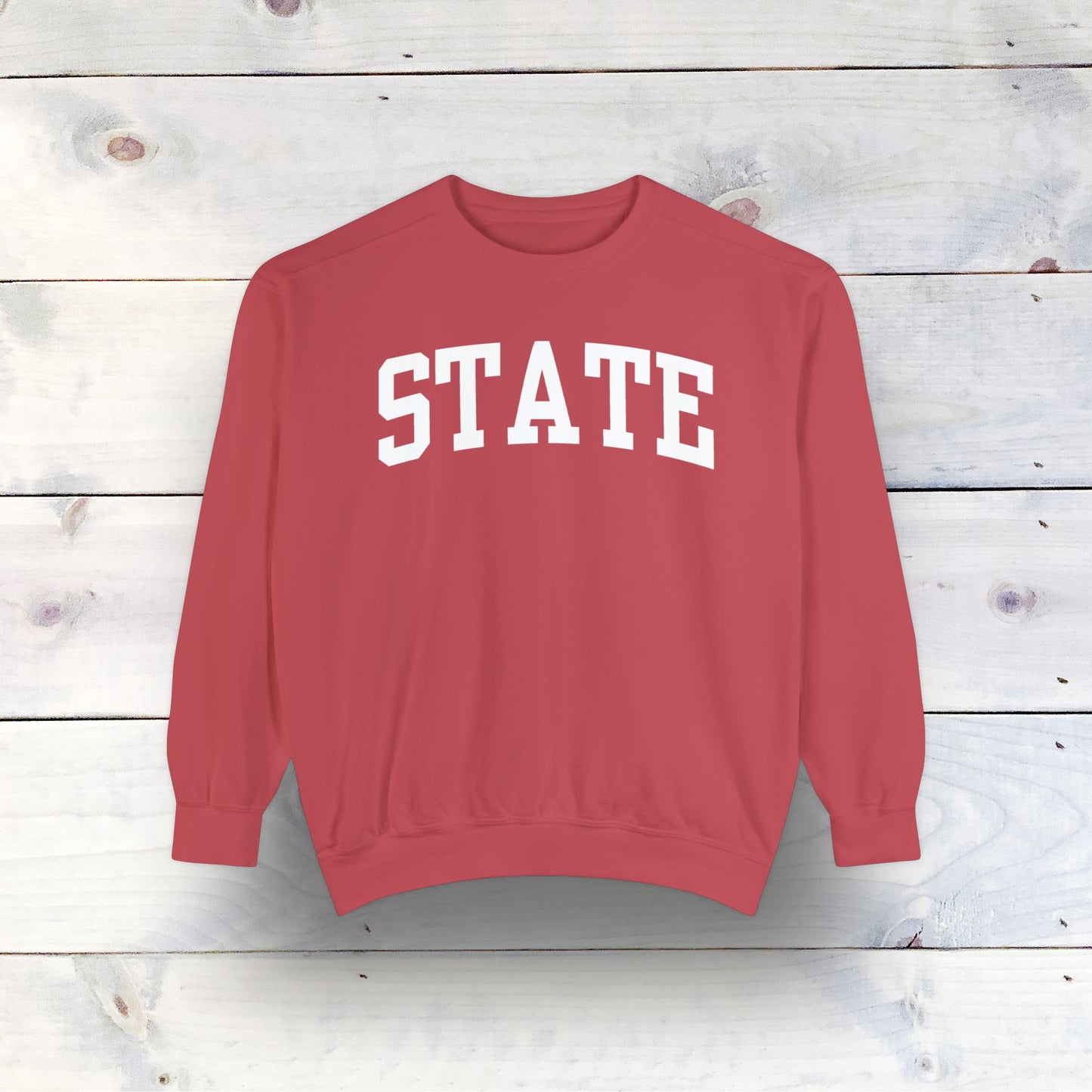 Eco-Friendly STATE Garment-Dyed Sweatshirt - Sustainable Ring-Spun Cotton & Polyester Blend