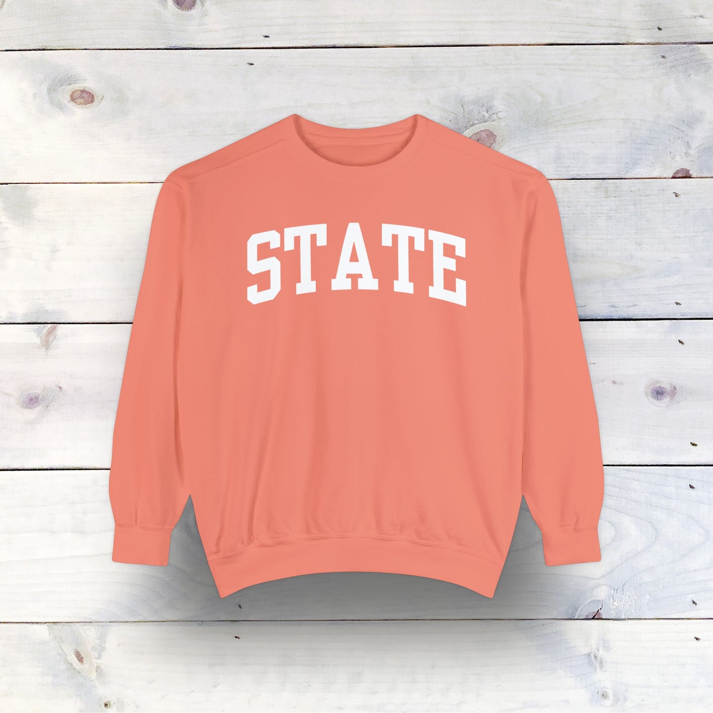 Eco-Friendly STATE Garment-Dyed Sweatshirt - Sustainable Ring-Spun Cotton & Polyester Blend