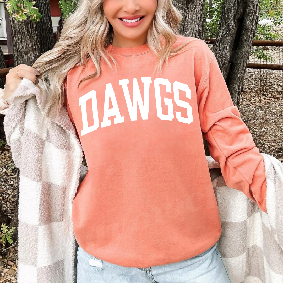 Eco-Friendly DAWGS Garment-Dyed Sweatshirt - Sustainable Ring-Spun Cotton & Polyester Blend