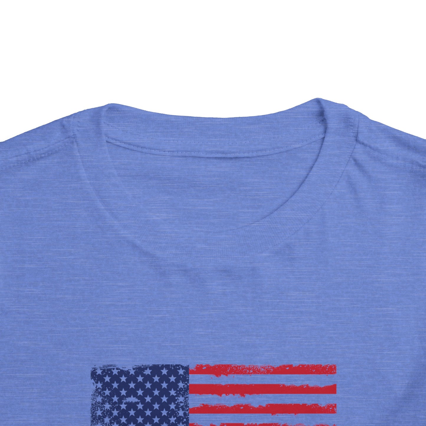 American Flag Toddler Heather Tee - Soft Airlume Cotton, Comfortable & Stylish