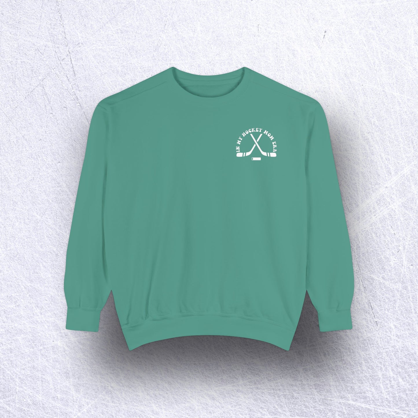 Eco-Friendly Hockey Mom Era Garment-Dyed Sweatshirt - Sustainable Ring-Spun Cotton & Polyester Blend