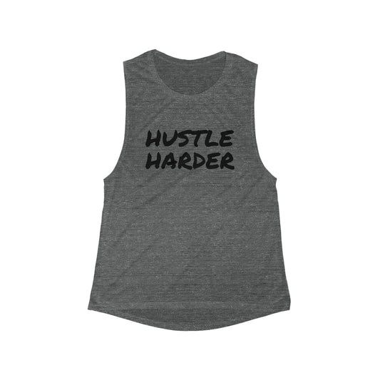 Hustle Harder - Women's Flowing Breeze Muscle Tee: Lightweight, Versatile, and Comfortable