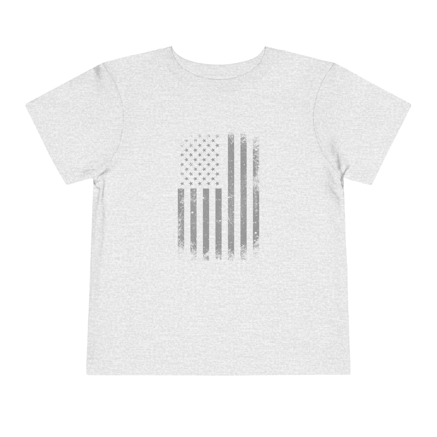 American Flag Toddler Heather Tee - Soft Airlume Cotton, Comfortable & Stylish