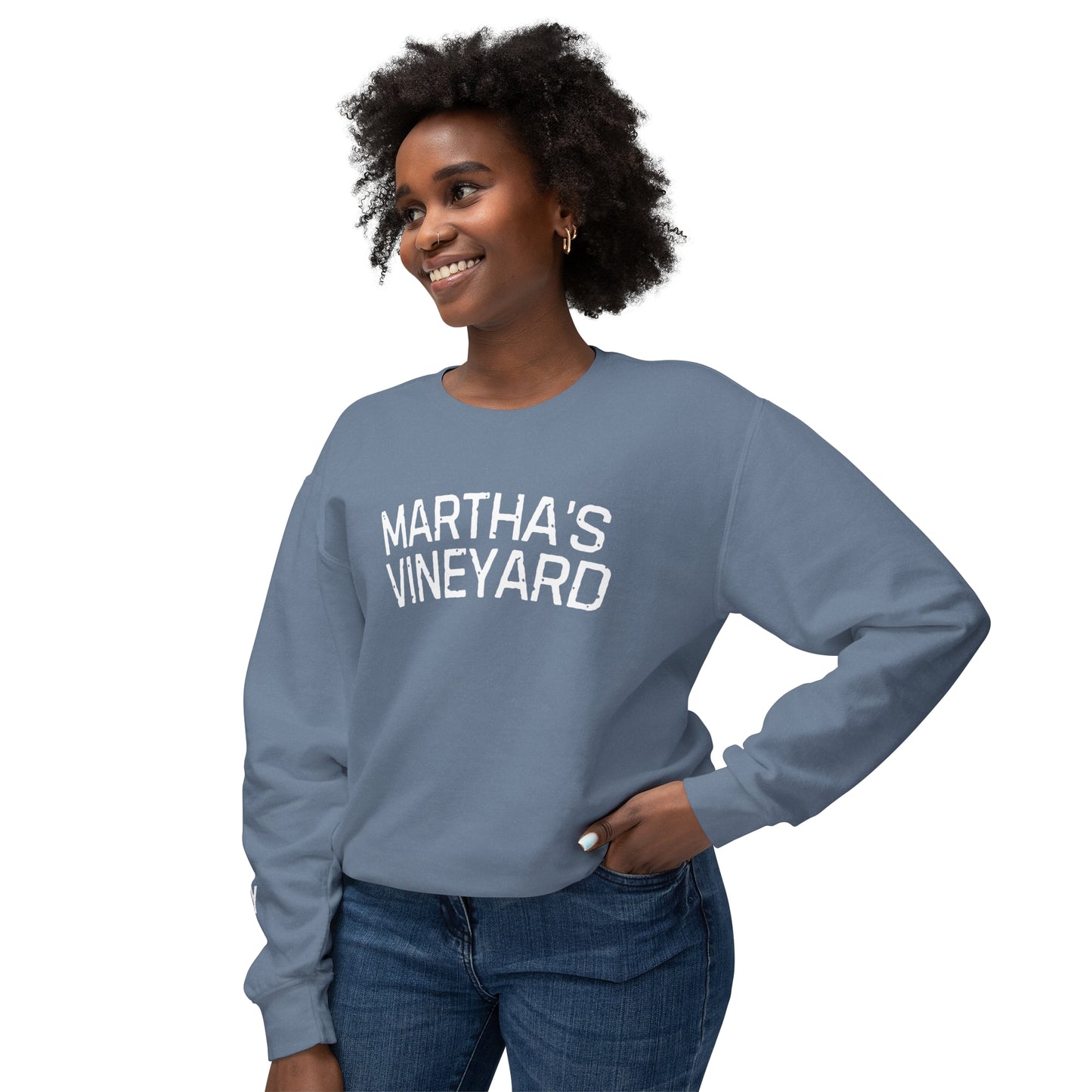 Martha's Vineyard Inspired Crewneck Sweatshirt - Soft Ring-Spun Cotton with MVY & The Vineyard Design