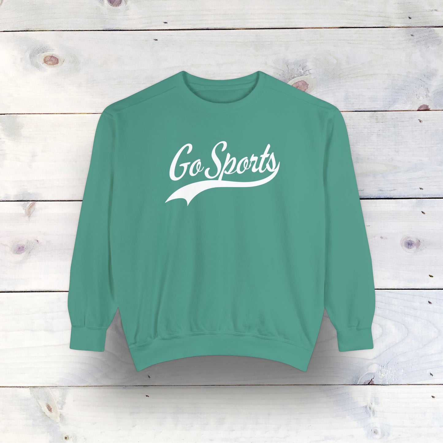 Eco-Friendly Go Sports Garment-Dyed Sweatshirt - Sustainable Ring-Spun Cotton & Polyester Blend