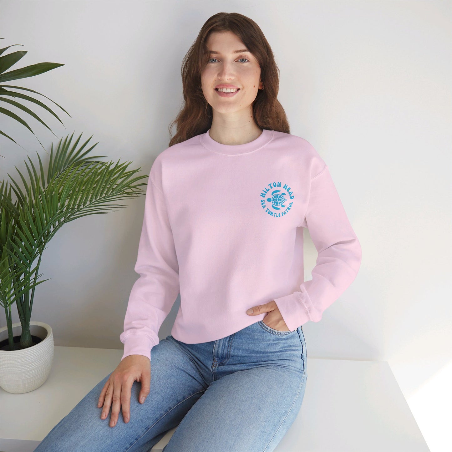 Eco-Friendly Unisex Heavy Blend Crewneck Sweater – Save the Sea Turtles