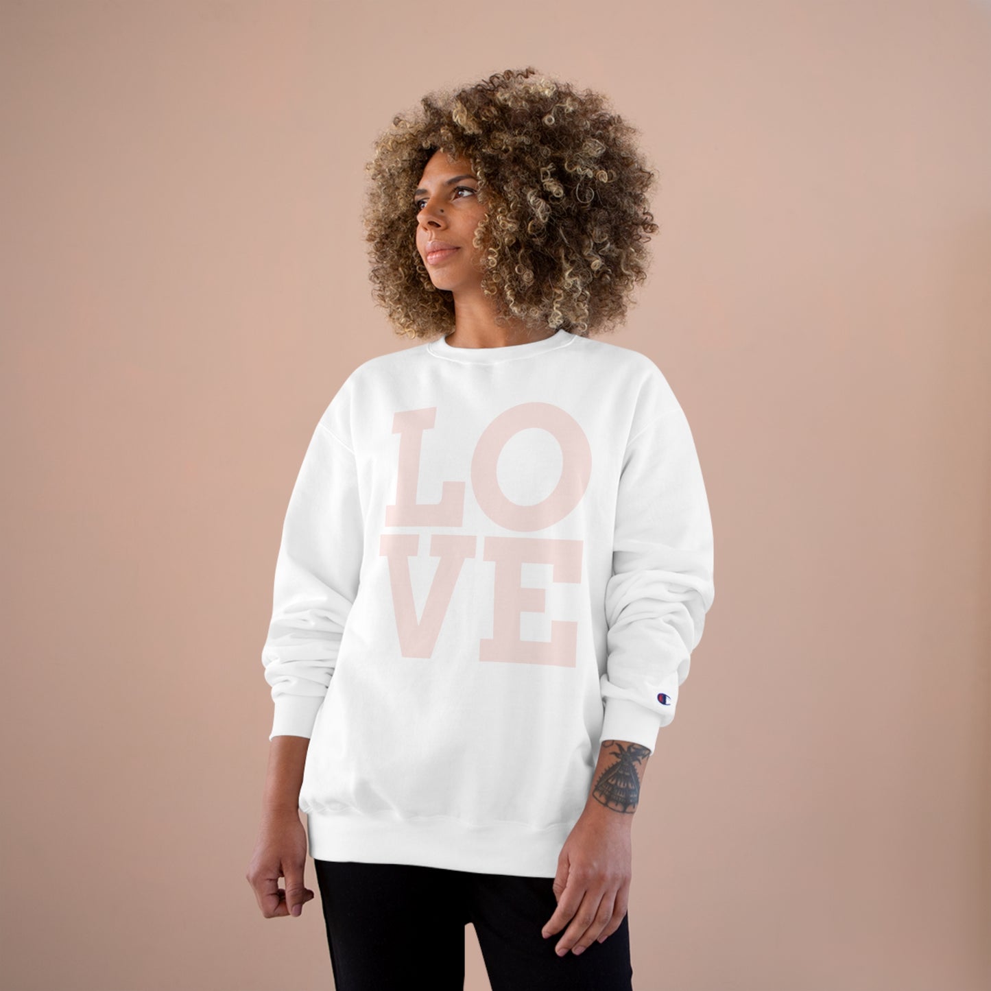 LOVE - Champion Eco Crewneck Sweatshirt: Stylish Comfort with Recycled Polyester Blend