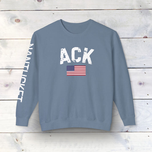 Nantucket Inspired Crewneck Sweatshirt - Soft Ring-Spun Cotton with ACK & Nantucket Design