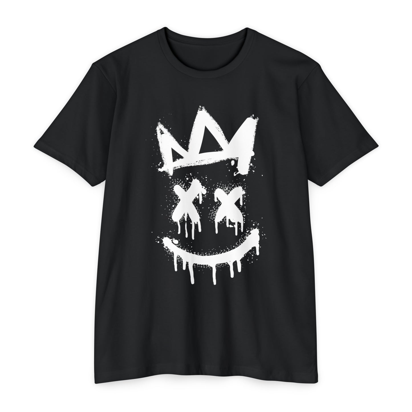 Crown Smiley Unisex CVC Jersey Tee - Urban Streetwear Essential, Soft Cotton-Poly Blend