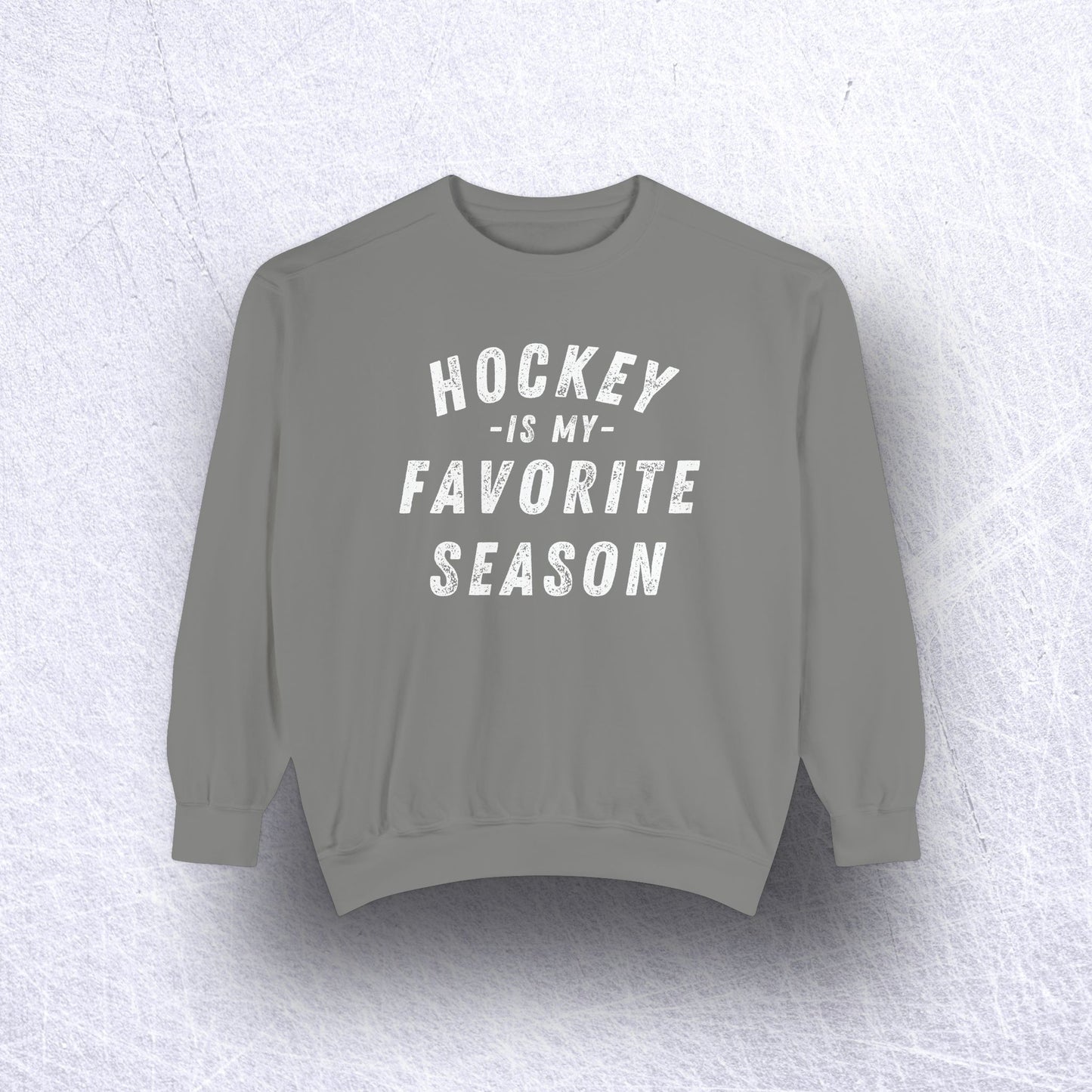 Eco-Friendly Hockey Season Garment-Dyed Unisex Sweatshirt - Sustainable Ring-Spun Cotton & Polyester Blend