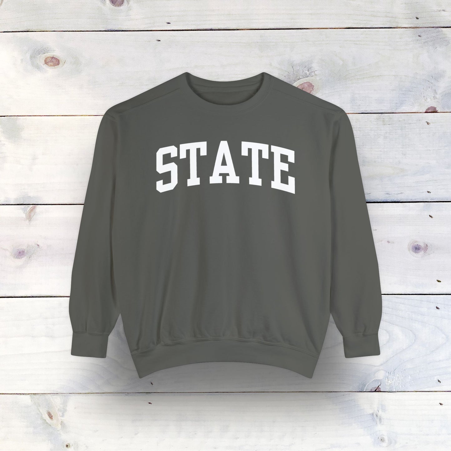 Eco-Friendly STATE Garment-Dyed Sweatshirt - Sustainable Ring-Spun Cotton & Polyester Blend