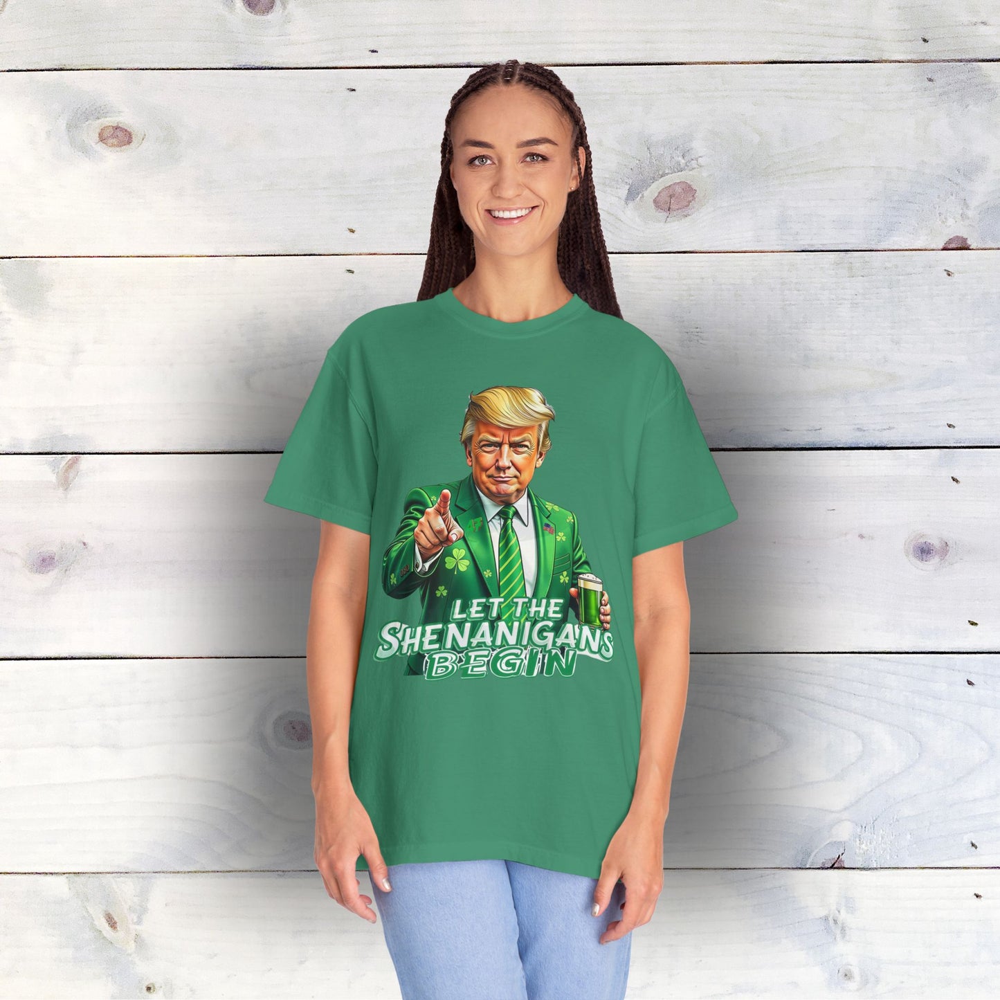 Let the Shenanigans Begin Unisex Garment-Dyed T-Shirt - Fun St. Patrick's Day Tee