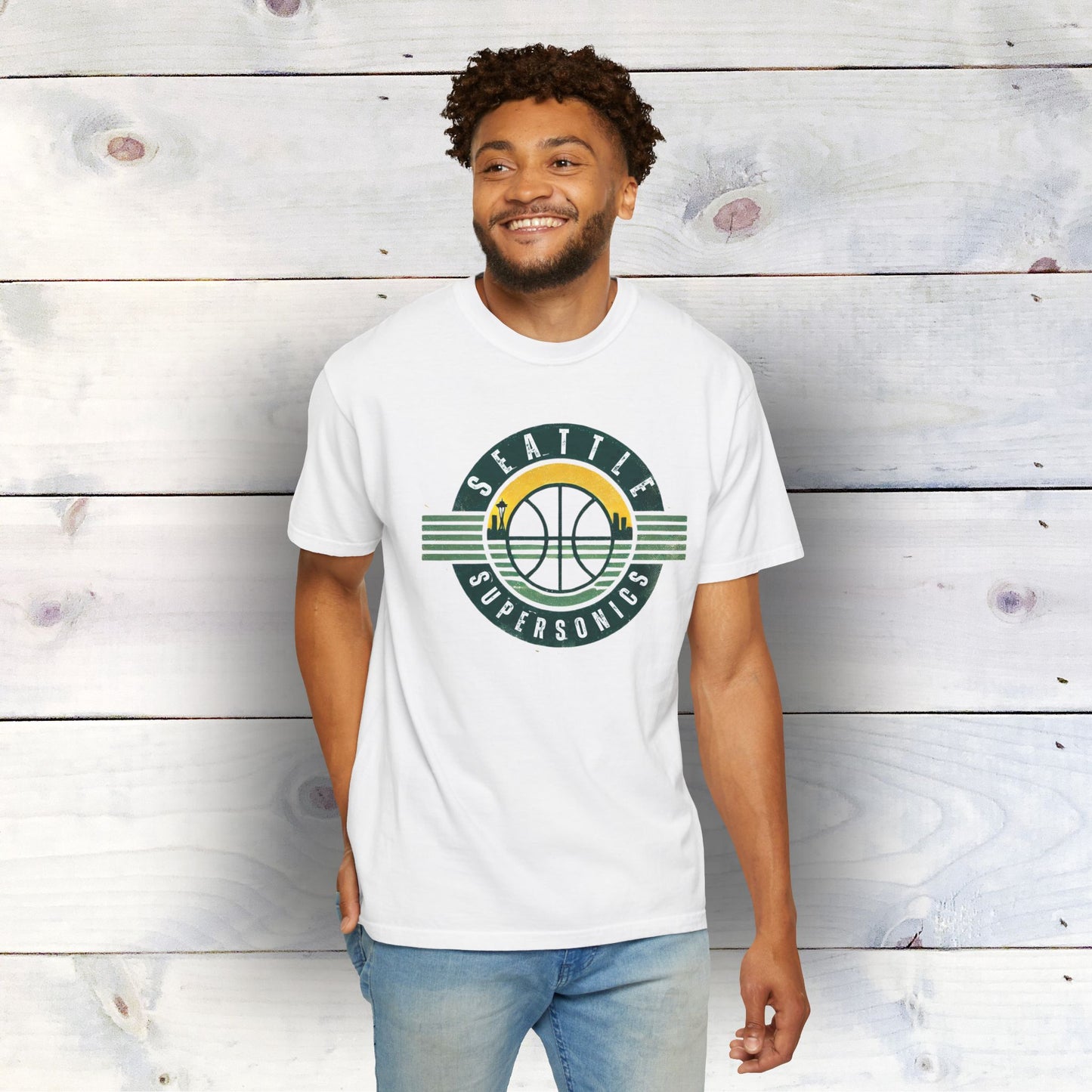 Vintage Seattle SuperSonics Logo Unisex Garment-Dyed T-shirt