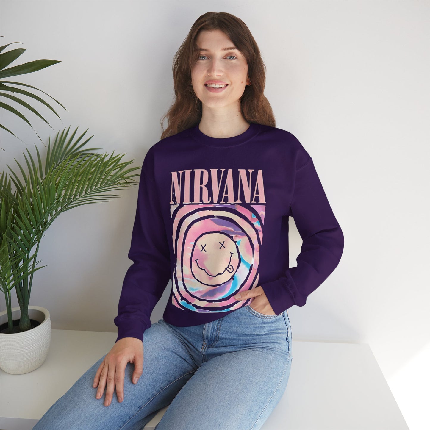 Nirvana-Inspired Unisex Heavy Blend Crewneck Sweatshirt: Comfort, Style, and Ethical Craftsmanship