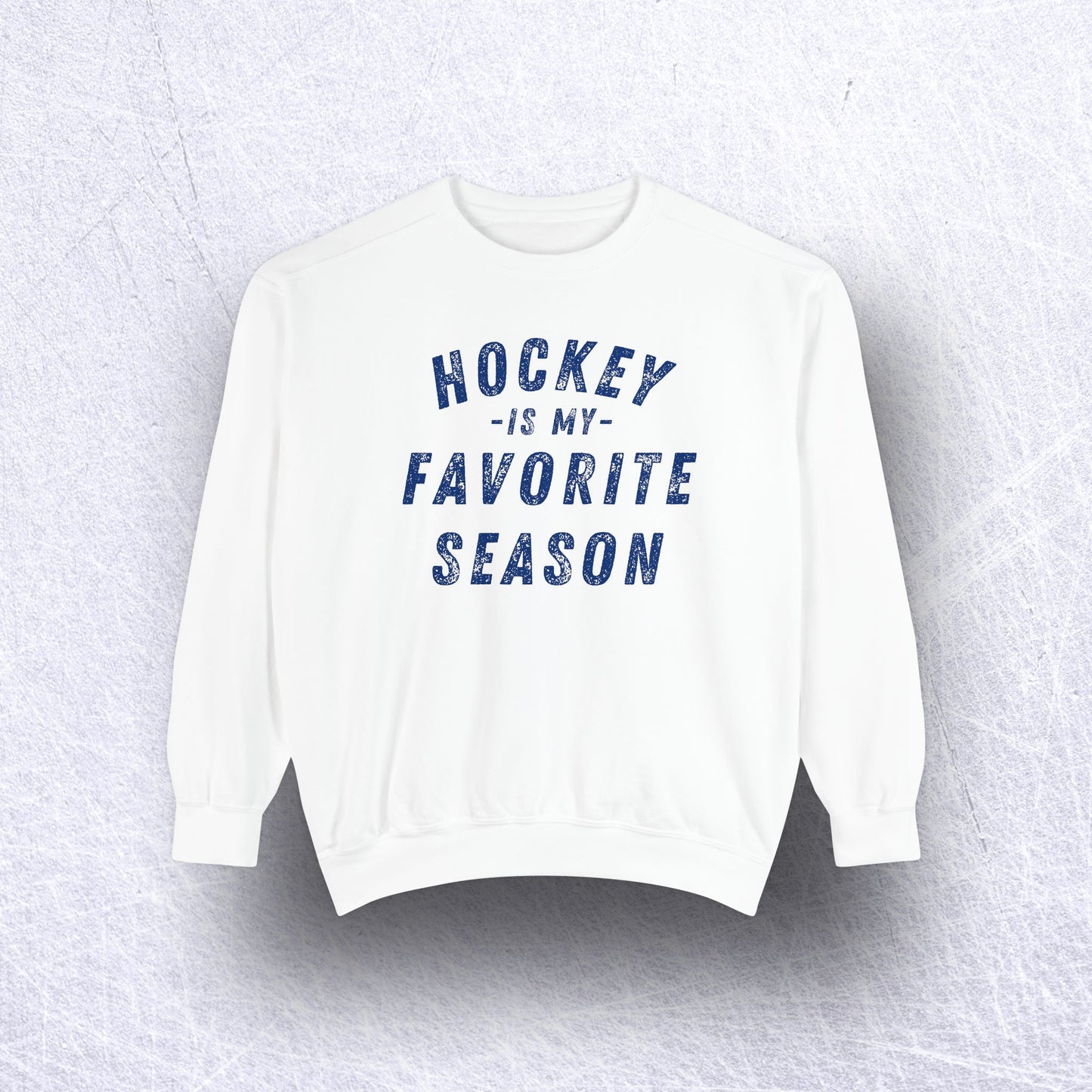 Eco-Friendly Hockey Season Garment-Dyed Unisex Sweatshirt - Sustainable Ring-Spun Cotton & Polyester Blend