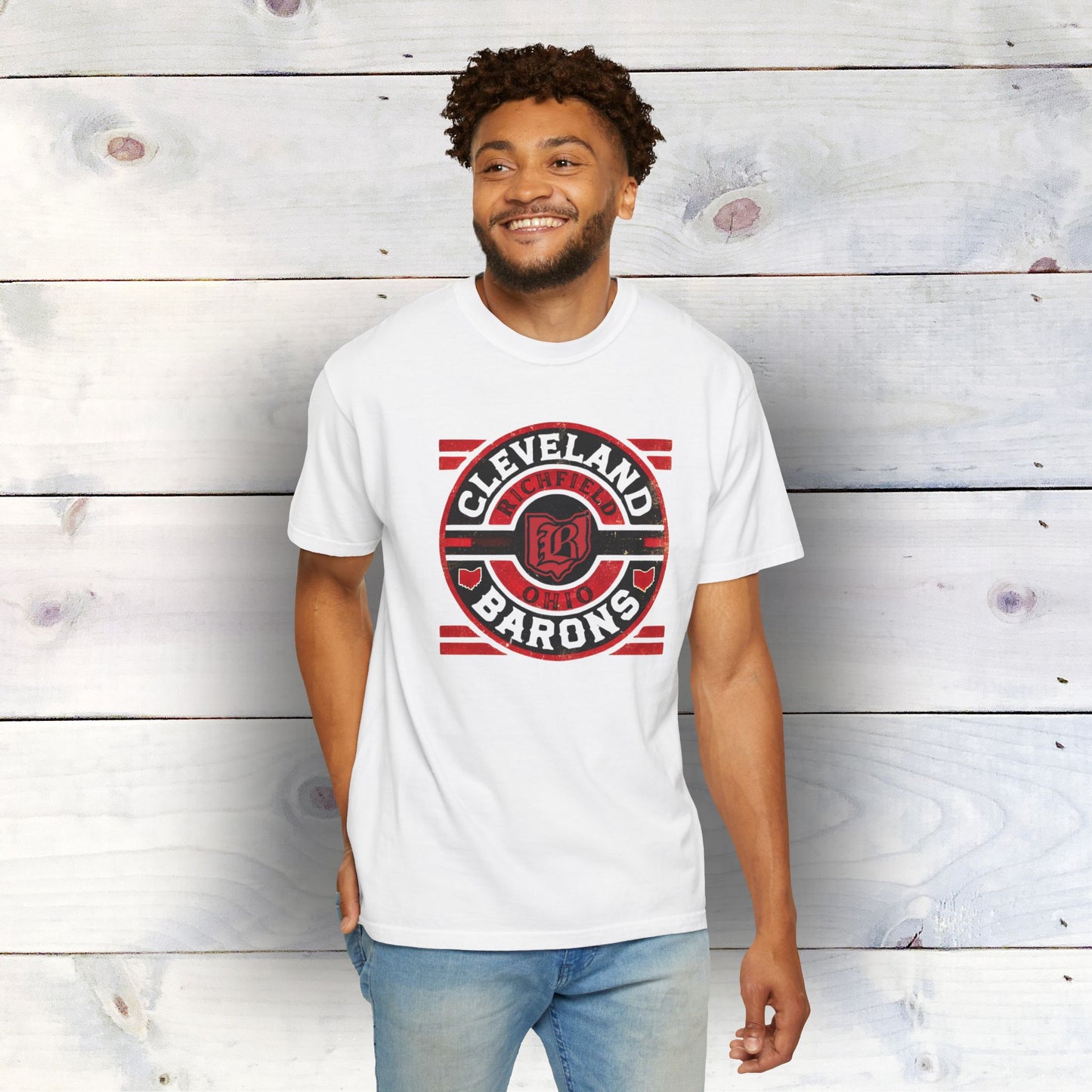 Vintage Cleveland Barons Unisex Garment-Dyed T-shirt