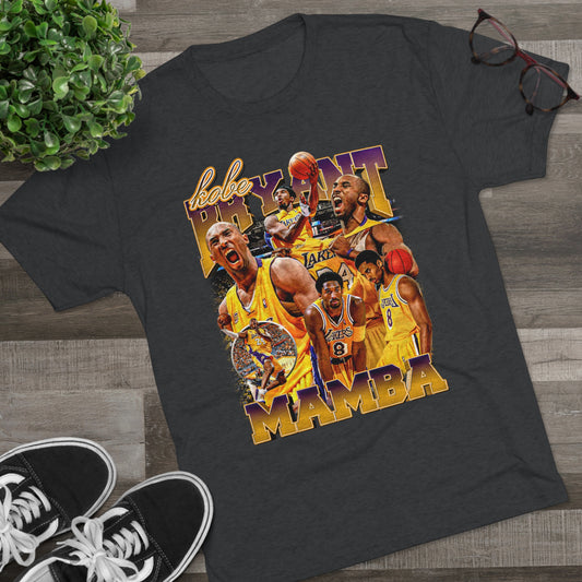 Kobe Bryant Retro Vibes Tri-Blend T-Shirt - Vintage-Inspired Ultra-Soft Basketball Legend Tee
