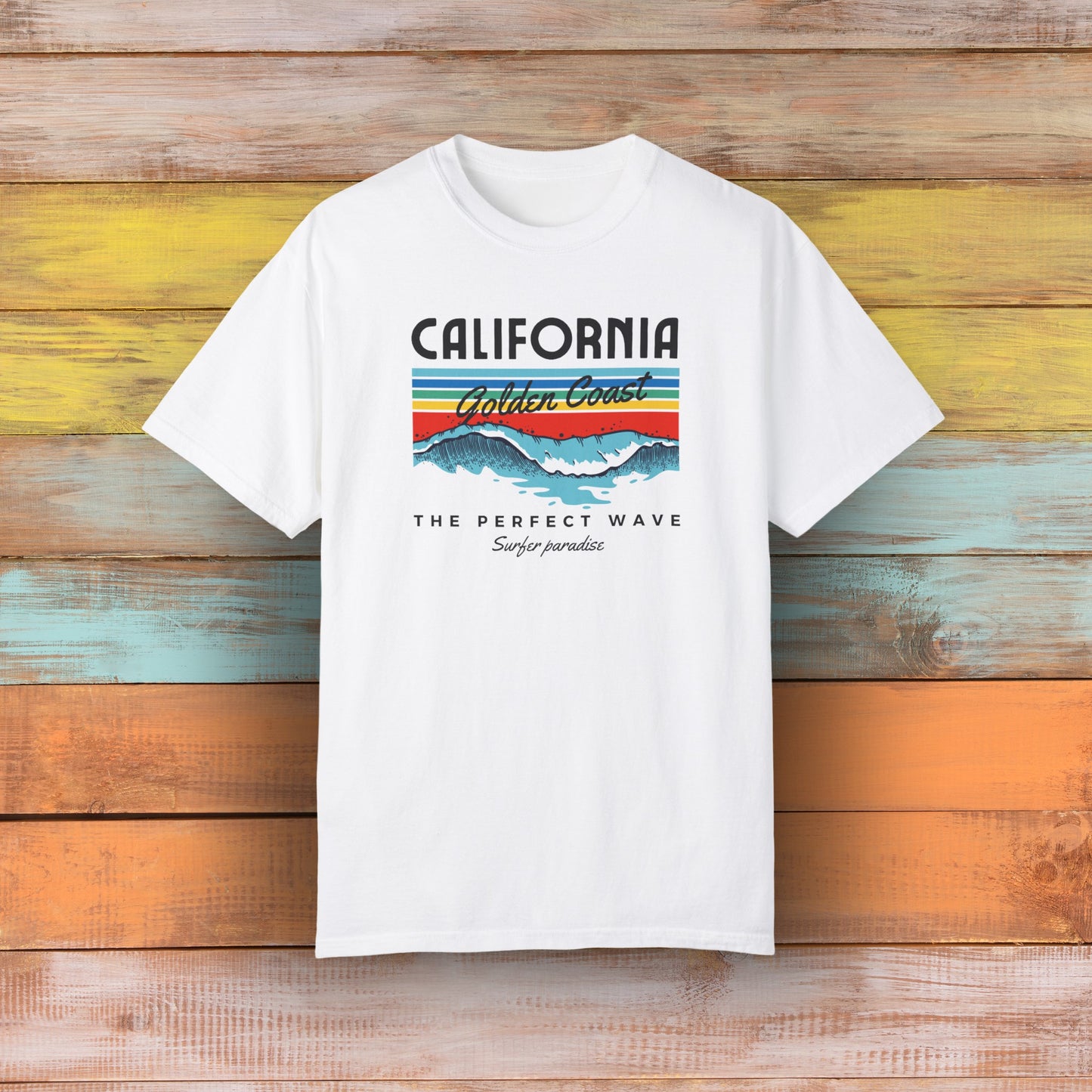 California Vibes Graphic T-Shirt - Comfort Colors 1717, 100% Ring-Spun Cotton, Relaxed Fit