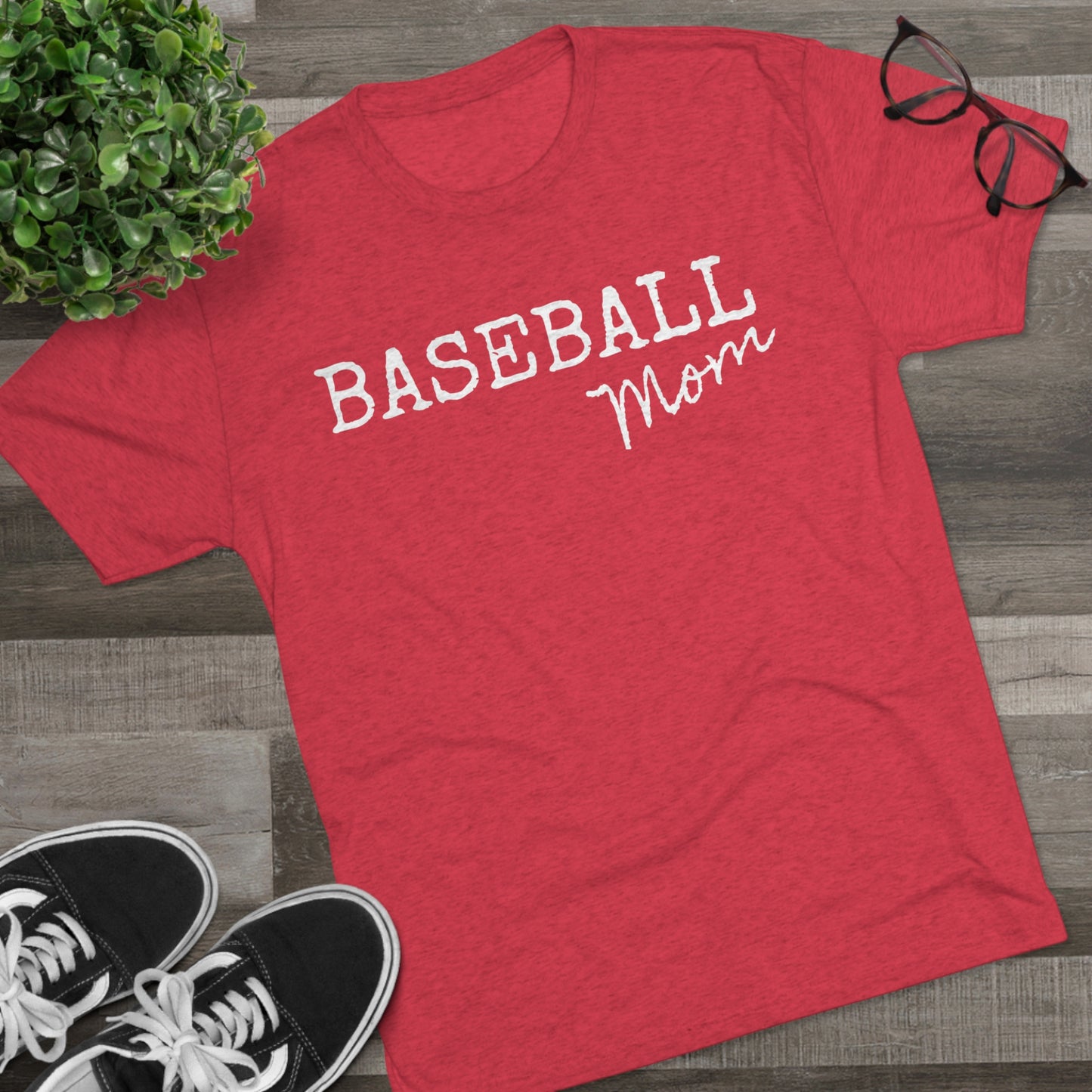 Baseball Mom - Ultimate Soft Tri-Blend Baseball T-Shirt - Light & Comfortable - Perfect Fit for Fans